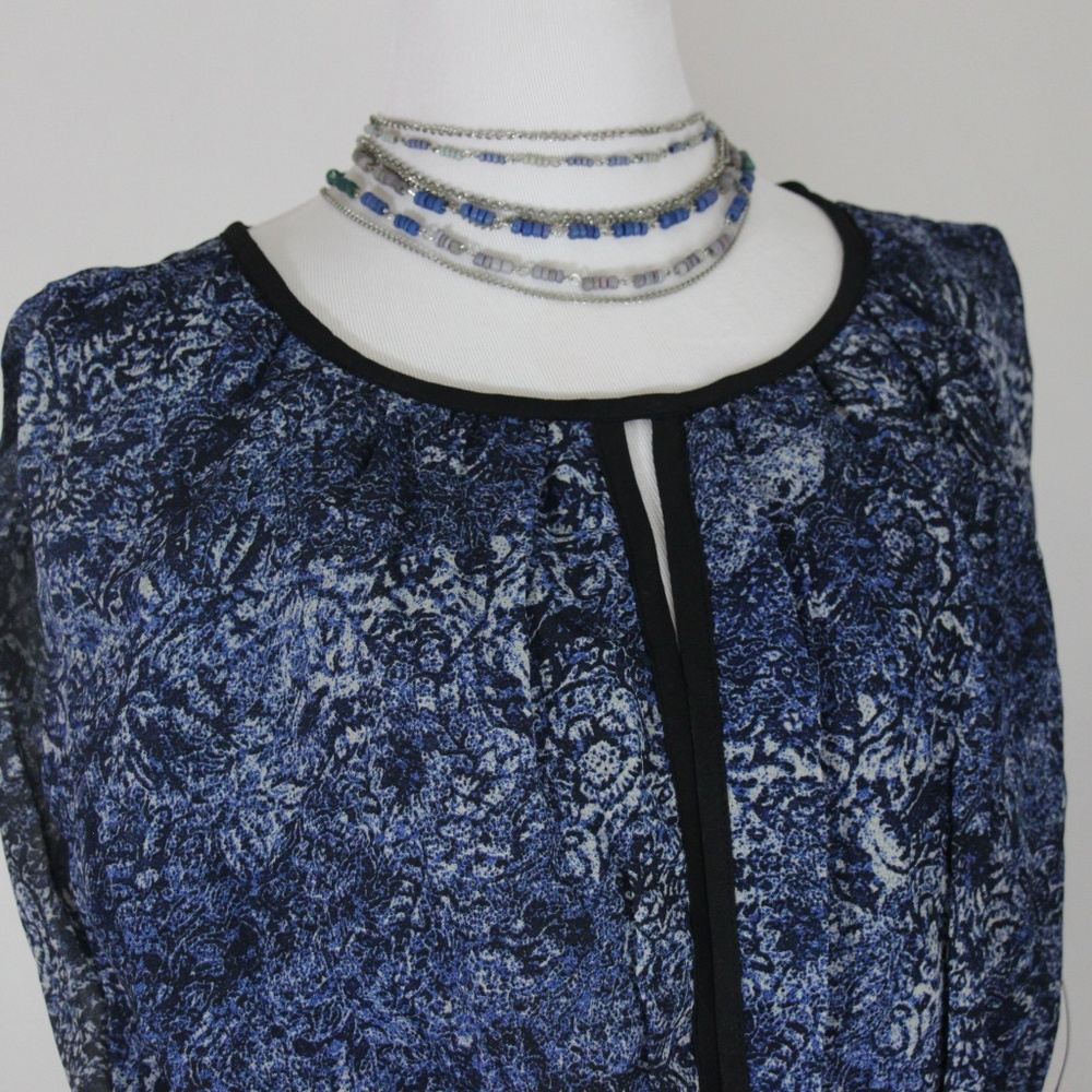 FYLO NWT Navy, Royal Blue Abstract Print Dress - Picture 4 of 8